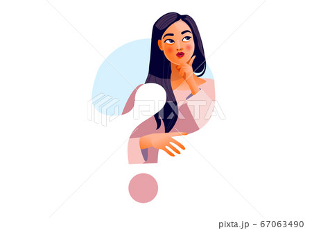 Thinking girl. Beautiful face, doubts, problems 67063490