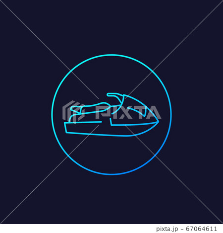 Jet ski vector linear icon 67064611