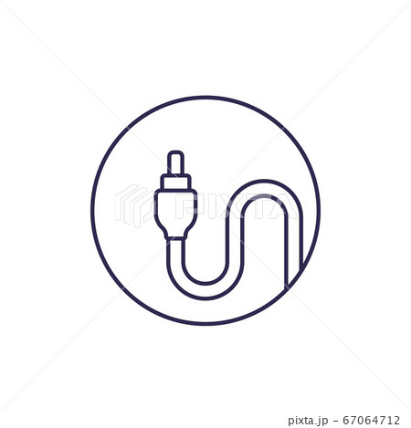 cable vector line icon on white 67064712