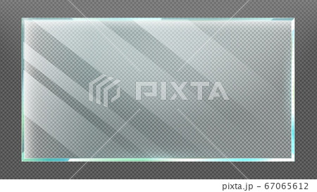 Glass frame with glares and light reflection. Clear realistic window or showcase isolated on transparent background Glass frame with glares and light reflection. Clear realistic window or showcase isolated on transparent background 67065612