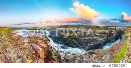 Astonishing view of  Kolugljufur canyon and 67066264