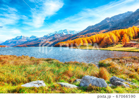 Stunning autumn scene in Swiss Alps and views of 67066590