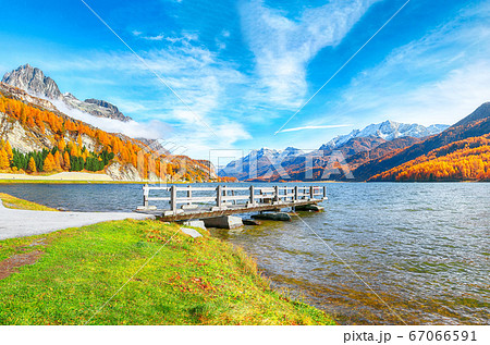 Stunning autumn scene in Swiss Alps and views of 67066591