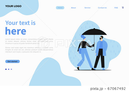 young couple walks in the rain young couple walks in the rain 67067492