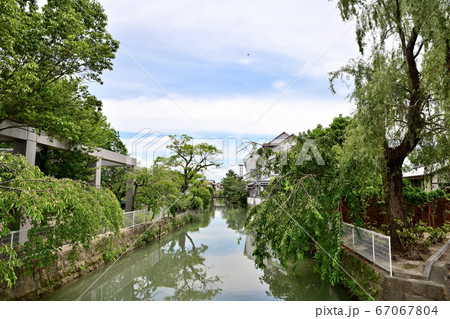 柳川市 掘割のある風景 柳川市 掘割のある風景 67067804