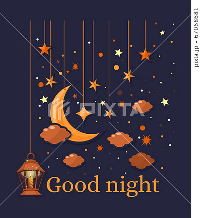 Good night. Sleeping time design. Vector card 67068681