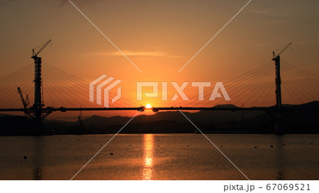 (仮)気仙沼湾横断橋の夕方 (仮)気仙沼湾横断橋の夕方 67069521