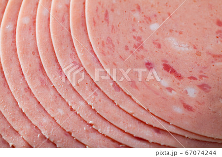 Sliced ham close-up 67074244