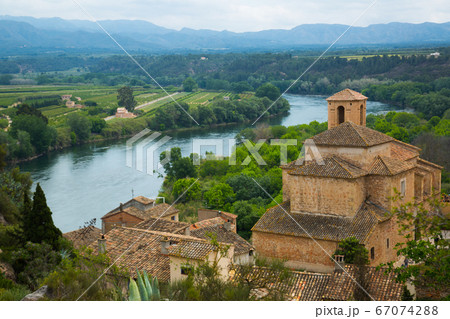 Old Spanish church standing on a hill Old Spanish church standing on a hill 67074288