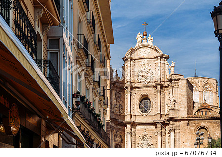 Front entrance facade of Torre del Micalet at Valencia cathedral. Front entrance facade of Torre del Micalet at Valencia cathedral. 67076734