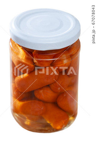 Glass jar of sausages 67078043