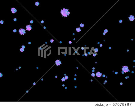 ウイルス　病気　感染 コロナ　黒BG 2 67079397