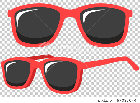 赤いサングラスのイラスト素材
