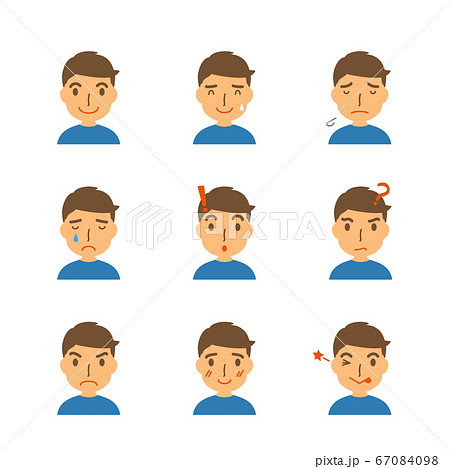 いろいろな表情の男性の顔 いろいろな表情の男性の顔 67084098