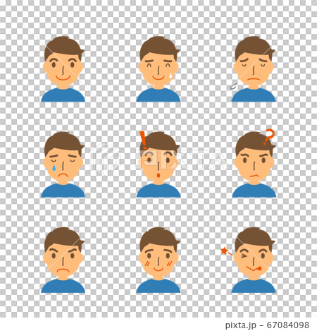 Men's faces with various expressions 67084098