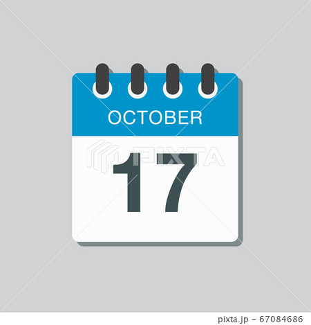 Calendar icon day 17 October, template icon date Calendar icon day 17 October, template icon date 67084686