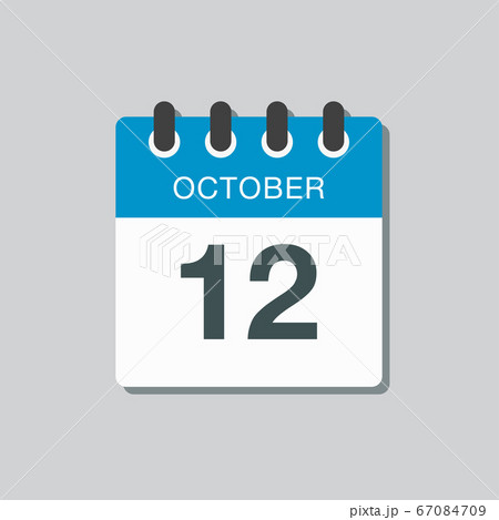 Calendar icon day 12 October, template icon date Calendar icon day 12 October, template icon date 67084709