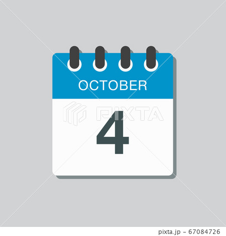 Calendar icon day 4 October, template icon date Calendar icon day 4 October, template icon date 67084726