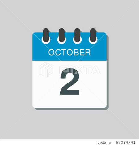 Calendar icon day 2 October, template icon date Calendar icon day 2 October, template icon date 67084741