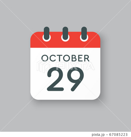 Calendar icon day 29 October, template icon date Calendar icon day 29 October, template icon date 67085223