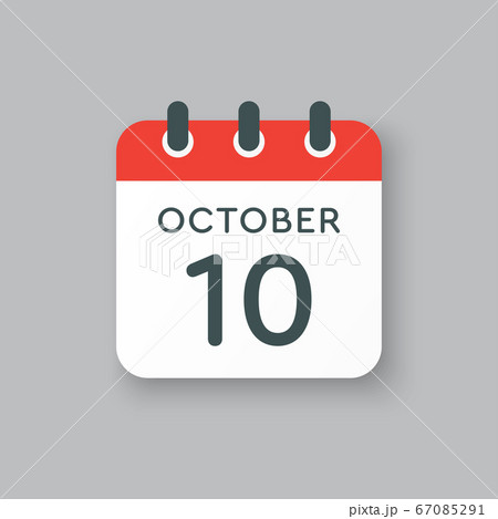 Calendar icon day 10 October, template icon date 67085291