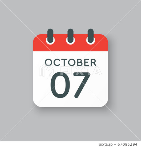 Calendar icon day 1 October, template icon date Calendar icon day 1 October, template icon date 67085294