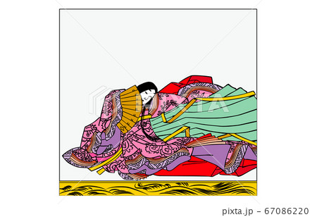 今様百人一首吾妻錦枠あり歌仙絵90殷富門院大輔 67086220