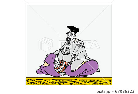 今様百人一首吾妻錦枠あり歌仙絵3柿本人麿 67086322