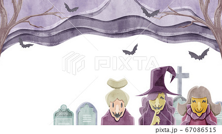 墓場で笑う魔女3人姉妹のイラスト素材 [67086515] - PIXTA