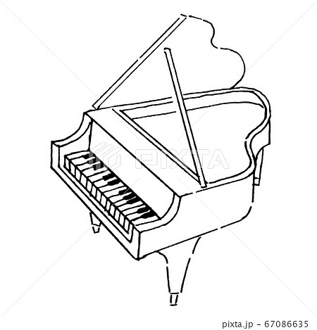 Grand Piano Line Drawing Stock Illustration