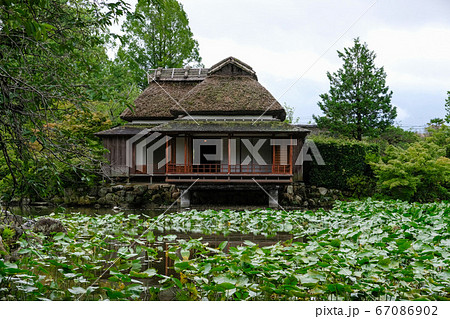 日本庭園の茶室 67086902