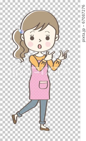 Person woman housewife apron figure full body pose 6 67087276