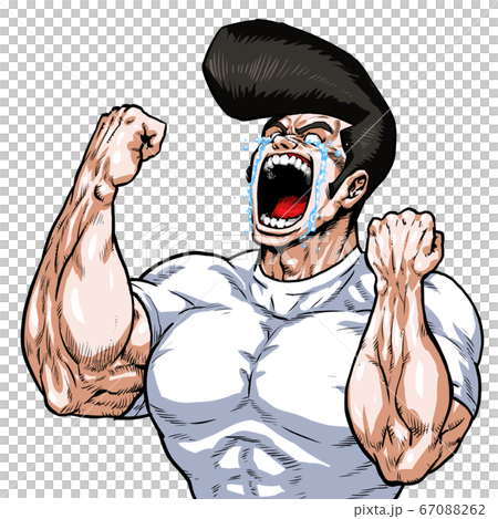 ガッツ,不良,ヤンキー,高校生,ビジネスマン,学生,絶叫,劇画,漫画,筋肉,ボディビル,マッチョ 67088262