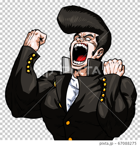 ガッツ,不良,ヤンキー,高校生,ビジネスマン,学生,絶叫,劇画,漫画,筋肉,ボディビル,マッチョ 67088275