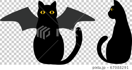 ハロウィン 猫 2匹のイラスト素材 6701