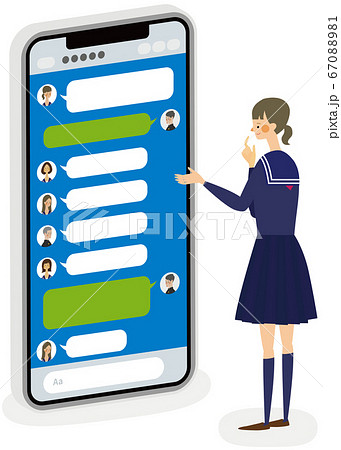 メッセージアプリのイラスト 67088981