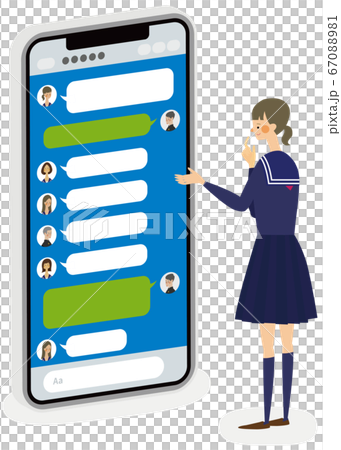 メッセージアプリのイラスト 67088981