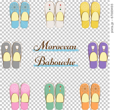 バブーシュ（モロッコのスリッパ）のセット 67089493