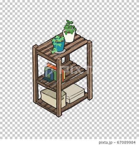 観葉植物を乗せた収納棚 観葉植物を乗せた収納棚 67089984
