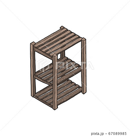 木製の棚のイラスト素材