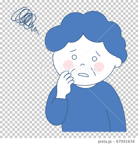 年配の女性 もやもや イラストのイラスト素材