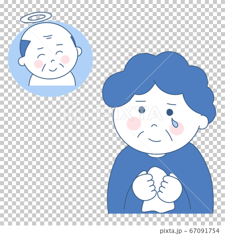 Illustration of an elderly woman in memory of the deceased 67091754