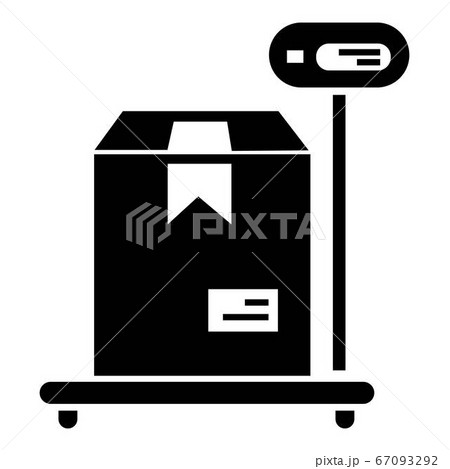 Parcel on scales icon, simple style 67093292