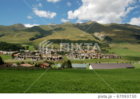 Zuoz village and Swiss Alps - Engadin Valley Switzerland 67093730