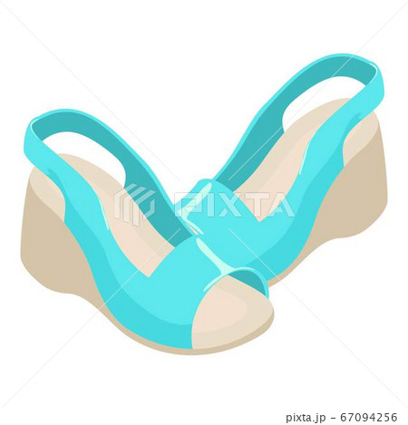Sandals wedges icon, isometric style Sandals wedges icon, isometric style 67094256