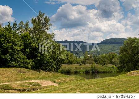 Spring nature and river Vah, Slovakia Spring nature and river Vah, Slovakia 67094257