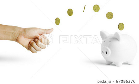 human hand and piggy bank human hand and piggy bank 67096276