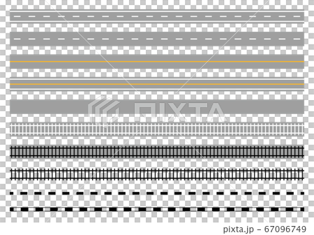 線路道路01 01 いろんな道路 線路のセット のイラスト素材