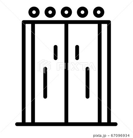 Elevator doors with indicator icon, outline style Elevator doors with indicator icon, outline style 67096934