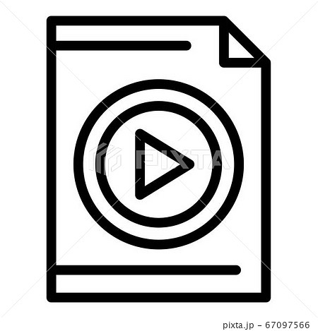 Video file icon, outline style 67097566